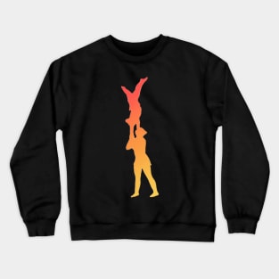 An acrobatic women’s pair doing hand to hand Crewneck Sweatshirt